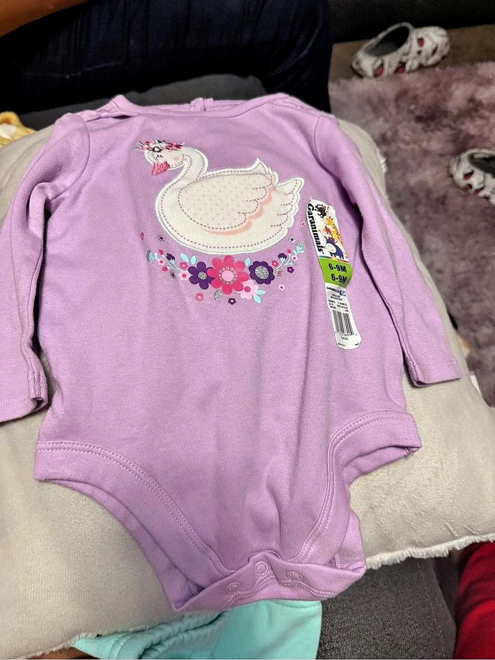 Garanimals Baby Girl Swan Bodysuit and Pants Outfit Set Swan Bodysuit & Pants